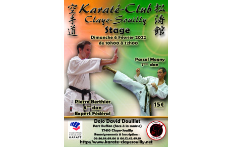 STAGE AVEC PIERRE BERTHIER 8ème DAN EXPERT FEDERAL ET PASCAL MAGNY 7ème DAN